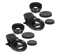 Veemoon Lot de 2 Objectifs à Clipser pour Smartphone Noir Objectif Grand Angle et Haute Définition Accessoire Photo Mobile Photographie de Voyage Vlogging