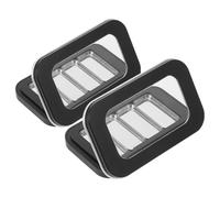 Veemoon Lot de 2 Palettes Magnétiques Vides 4 Compartiments, Boîtiers Compacts Noirs Mats Fenêtre Transparente, Plateaux à Maquillage Vides pour Fards à Paupières et Blush, pour Rangement