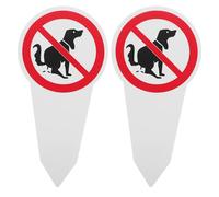 Veemoon Lot de 2 Panneaux de Jardin «Interdit aux Chiens Leurs Besoins» en Aluminium Résistant aux Intempéries avec Piquets pour Parc Quartier et Espaces Publics Message Clair