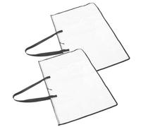 Veemoon Lot de 2 Paquet à Dessin en Toile Transparents Blancs à Grosse Taille, Paquet de Rangement pour Œuvres d'art et Affiches, Dossier Portfolio Multifonction pour Artistes, Usage