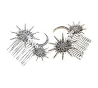 Veemoon Lot de 2 Peignes à Chignon Vintage en Alliage Tons Or Antique et Argenté Accessoires Décoratifs pour Cheveux Femme Épingles à Cheveux Rétro pour Mariage et Cortège Nuptial