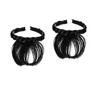 Veemoon Lot De 2 Perruques Synthétiques Noires À Franges Pour Femmes Et Filles