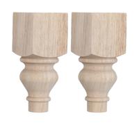 Veemoon Lot de 2 Pieds de canapé de Rechange : Pieds de canapé en Bois Massif de 15 cm (5,9 Pouces) - décoratifs en Forme de Boule - en Bois Brut pour la réparation de Meubles à Faire
