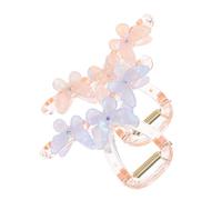 Veemoon Lot de 2 Pinces à Cheveux Fantaisie en Pvc 2 Pcs Grandes Griffes Antidérapantes pour Femme Style Mariage Fête Couleur Orange et Bleu