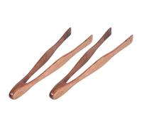 Veemoon Lot de 2 Pinces à et Pinces de Service en Bois Robustes, Légères et Anti-Brûlure, Offrant une Adhérence pour Barbecue, Pâtisserie Cuisine Quotidienne