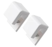 Veemoon Lot de 2 Pinces Suspendre Auto-Adhésives sans Poinçon en ABS Blanc Clips de Rangement pour Dentifrice et Accessoires de Salle de Bain pour Organisation Murale la Maison