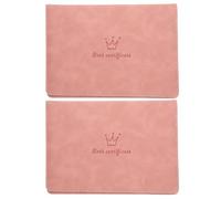 Veemoon Lot de 2 Pochettes pour Certificat de Naissance en Similicuir Rose, Étui de Protection Rigide 22,5 X 16 Cm, Dossier Bébé pour Documents, Organiseur Maternité Pratique et