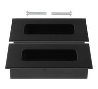 Veemoon Lot de 2 Poignées de Porte Encastrées en Alliage D'aluminium Noir, Style Classique, Faciles à Installer et Gain de Place pour Meubles, Garages et Granges