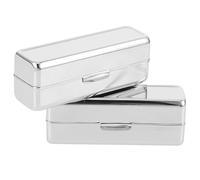 Veemoon Lot de 2 Porte-rouge à Lèvres Carrés Métalliques avec Miroir, Étui de Rangement Compact Portable pour Maquillage, Accessoire Beauté Voyage pour Femmes Élégantes