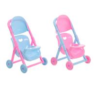 Veemoon Lot de 2 Poussettes pour Poupées Tout-Petit, Buggy Transport, Poussette de Voyage Colorée, Accessoires de Poupée pour Filles et Garçons, pour Jeu Éducatif et Couleur Aléatoire