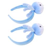 Veemoon Lot de 2 Serrage-têtes Bandeaux Méduse en Peluche Bleue, Accessoires Cheveux Marins pour Déguisement Garçon et Filles et Adultes, Bandeaux Cosplay Halloween Thème Océan,