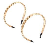 Veemoon Lot de 2 Serrage-Têtes Vintage en Métal Doré Grand et Petit Modèles Bandeaux et Bijoux pour Cheveux Coiffe Féminine Élégante pour Mariage et Fête