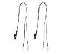 Veemoon Lot de 2 Set de Cordons Anti-perte pour Appareil Auditif en Silicone Noir, Clip de Fixation Sécurisé, Anneau Souple Confortable, pour Activités Quotidiennes et Protection