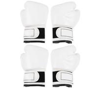 Veemoon Lot de 2 Set de Paires de Moufles de Boxe pour Garçon et Filles Blancs, Rembourrage en Mousse Souple pour Entraînement et Sparring, Équipement Léger et Confortable Adapté
