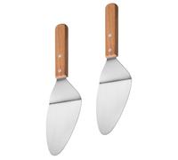 Veemoon Lot de 2 Spatules en Acier Inoxydable Manche en Bois Spatules à Gâteau Triangulaires Multifonctions pour Pizza Fromage et Pâtisserie Ustensiles Professionnels pour Restaurant