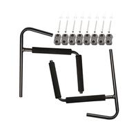 Veemoon Lot de 2 Supports Muraux Multifonctionnels Noirs pour Kayak et Planche de Surf, Crochets Réglables Robustes en Acier, Rangement Mural Intérieur et Extérieur, Accessoire de Garage