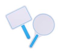 Veemoon Lot de 2 Tableaux de Score Vierges Effaçables à Sec 20x30 Cm en Pvc, Palettes de Réponse Carrées et Rondes, Tableaux Blancs Portables pour Jeux, Vote et Affichage en Salle