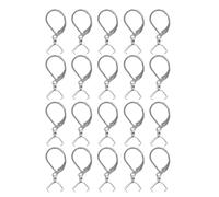 Veemoon Lot de 20 Crochets D'oreilles Français en Acier Inoxydable Argenté avec Fermoir à Levier et Pendentif, Crochets pour Fabrication de Bijoux, Sécurité Renforcée, Usage Artisanal