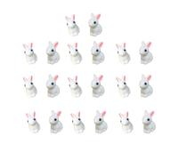 Veemoon Lot de 20 Décorations Micro-Paysage en Résine Ornement de Bureau de Lapin Blanc Miniature Décorative pour Maison et Salon Décoration Intérieure Originale