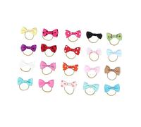 Veemoon Lot de 20 Élastiques pour Cheveux de Chien Nœud Accessoires de Toilettage pour Animaux Corde pour Poils de Chien