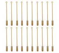 Veemoon Lot de 20 Épingles à Aiguille Longue en Cuivre Or pour Broches Diy, Accessoires Créatifs Simples Adaptés aux Chapeaux et Jupes en Usage Quotidien ou Réunions Familiales