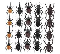Veemoon Lot de 20 Figurines Réalistes de Scarabées Licornes, Jouets de Farce en Plastique Délicat, Modèles Petits Multicolores pour Fêtes et Halloween, Simulation D’Insectes pour Garçon