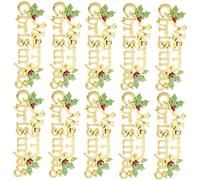 Veemoon Lot de 20 Lettres Décoratives de Noël à Suspendre Panneaux 3D Dorés 15Cm Décoration Murale et Porte Festive Pendentifs de Noël pour Sapin Intérieur Maison et Commerce