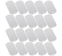 Veemoon Lot de 20 Médailles D’Identification en Aluminium Argenté 50X30 MM pour Chiens et Bovins, Plaques Vierges Légères et Solide, Étiquettes Anti-Perte Adaptées aux Colliers, Élevage