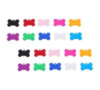 Veemoon Lot de 20 Médailles D’Identification pour Chiens en Alliage D’Aluminium Forme Os 38x25x1 Mm, Étiquettes Vierges à Graver, Coloris Variés, Légères et Résistantes pour