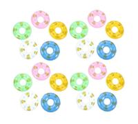Veemoon Lot de 20 Mini Bouées de Natation en PVC Multicolores pour Maison de Poupée, Accessoires Photo et Décoration de Fête, Jouets Bain, 5 Couleurs X 4 Pièces, pour Anniversaires