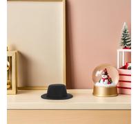 Veemoon Lot de 20 Mini Chapeaux Hauts-de-Forme Noirs en Feutrine Diamètre Intérieur 45 CM Accessoires Décoratifs pour Poupées Bonhommes de Neige et Loisirs Créatifs pour Projets DIY