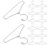 Veemoon Lot de 20 Mini Cintres MéTalliques pour VêTements De PoupéE Accessoires Maison De PoupéE Miniatures DéCoratifs Et Rangement RéAlistes en Fil De Fer 1.57X1.18X0.08In