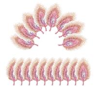 Veemoon Lot de 20 Patchs Décoratifs Brodés Plumage de Paon Dégradé Taille Compacte Fil Doré pour Vêtements Chapeaux et Accessoires DIY Résistants à L'Usure Style Ethnique Coloré