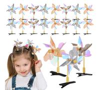 Veemoon Lot de 20 Pinces à Cheveux de Moulin à Vent Paillettes, Accessoires pour Cheveux Fille, Barrettes Fête Colorées, Décoratives et Légères, Taille Standard, Usage Couleur