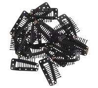 Veemoon Lot de 20 Pinces à Cheveux Noires en Fer pour Perruques et Extensions, Clips Polyvalents Confortables Adaptés aux Mariages et Performances sur Scène