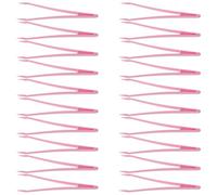 Veemoon Lot de 20 Pinces à Épiler en Plastique Rose pour Garçon et Filles Pinces de Précision pour Motricité Fine, Bricolage Créatif et Fabrication de Bijoux Montessori, Outil Sensoriel