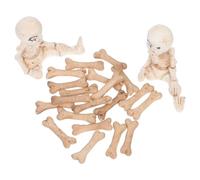 Veemoon Lot de 22 Mini Os en Résine pour Décoration Halloween Figurines Miniatures de Squelette Réalistes Accessoires Légers pour Maison Hantée Intérieur et Extérieur Décor Créatif