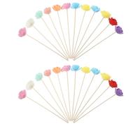 Veemoon Lot de 24 Bâtonnets Diffuseurs de Parfum en Rotin Fleurs Artificielles Colorées Bâtons Aromatiques pour Maison et Bureau Accessoires D’Aromathérapie Décoratifs 24 Pièces