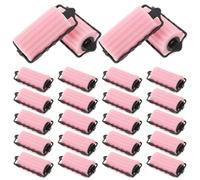 Veemoon Lot de 24 Bigoudis Éponge Flexibles pour Cheveux Bouclés et Fins Diamètre 35 CM Mousse Douce Rose Bigoudis pour Boucles Naturelles sans Chaleur Coiffage Confortable à