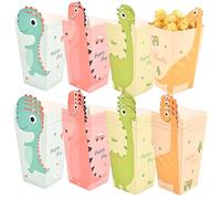 Veemoon Lot de 24 Boîtes à Popcorn Dinosaures en Papier 12 X 8 CM Coloris Multicolore pour Fêtes d'Anniversaire Garçon et Filles et Soirées Cinéma Récipients à Popcorn et Friandises