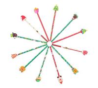 Veemoon Lot de 24 Crayons Hb en Bois pour Garçon et Filles Crayons de Noël Portables avec Gomme Intégrée Accessoires Scolaires Légers et Pratiques pour Dessin et Écriture à L'École