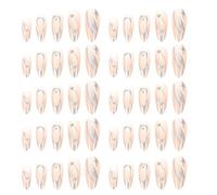 Veemoon Lot de 24 Faux Ongles à Coller Argentés avec Motif Flamme et Rivets, Couverture Complète, Tailles Variées, Réutilisables, Décorations de Manucure pour Femmes, Style Européen,