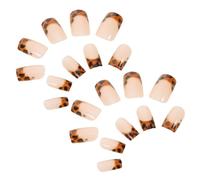 Veemoon Lot de 24 Faux Ongles à Coller Motif Léopard Sauvage Capsules Amande Moyenne en Gelée Transparente Manucure Maison Rapide et Facile Extensions D’Ongles Amovibles pour Salon à