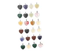 Veemoon Lot De 24 Pierres En Cristal De Cœur 20 Mm Mixte Décoratives Polies Naturelles Ornement Énergétique Pour Décoration Intérieure Bureau Et Jardin