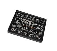 Veemoon Lot de 25 Anneaux de Puzzles en Métal, Jeu de Casse-tête Cérébral IQ pour Garçon et Filles et Adultes, Intellectuel Stimulant la Réflexion, Puzzle D'anneaux Multi-Styles