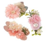 Veemoon Lot De 3 Barrettes à Cheveux Pour Filles Fleurs Artificielles Et Perles Accessoires Cheveux à Fleurs Roses Pour Tout-petits Décoration Coiffure Anniversaire Et Mariage