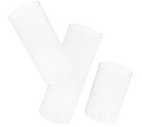 Veemoon Lot de 3 Bougeoirs Cylindriques en Verre Transparent Supports pour Bougies Piliers 53X8Cm 53X10Cm 53X12Cm Accessoires Décoration Maison et Cheminée Abat-Jour Verre sans Fond