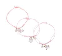 Veemoon Lot de 3 Bracelets Tressés pour Femmes Pendentif en Corde Bracelet Réglable Décorations de Poignet