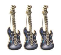 Veemoon Lot de 3 Broches en Alliage de Guitare Électrique Miniatures, Broches en Émail Coloré, Accessoires Unisexes pour Veste, pour Événements Musicaux et Tenues Quotidiennes