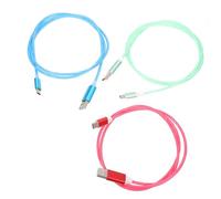Veemoon Lot de 3 Câbles USB Type-c LED Lumineuse TPE Câble de Charge Multifonction pour Tablettes Ports USB Type-c de Chargement Vert Pratique et Solide